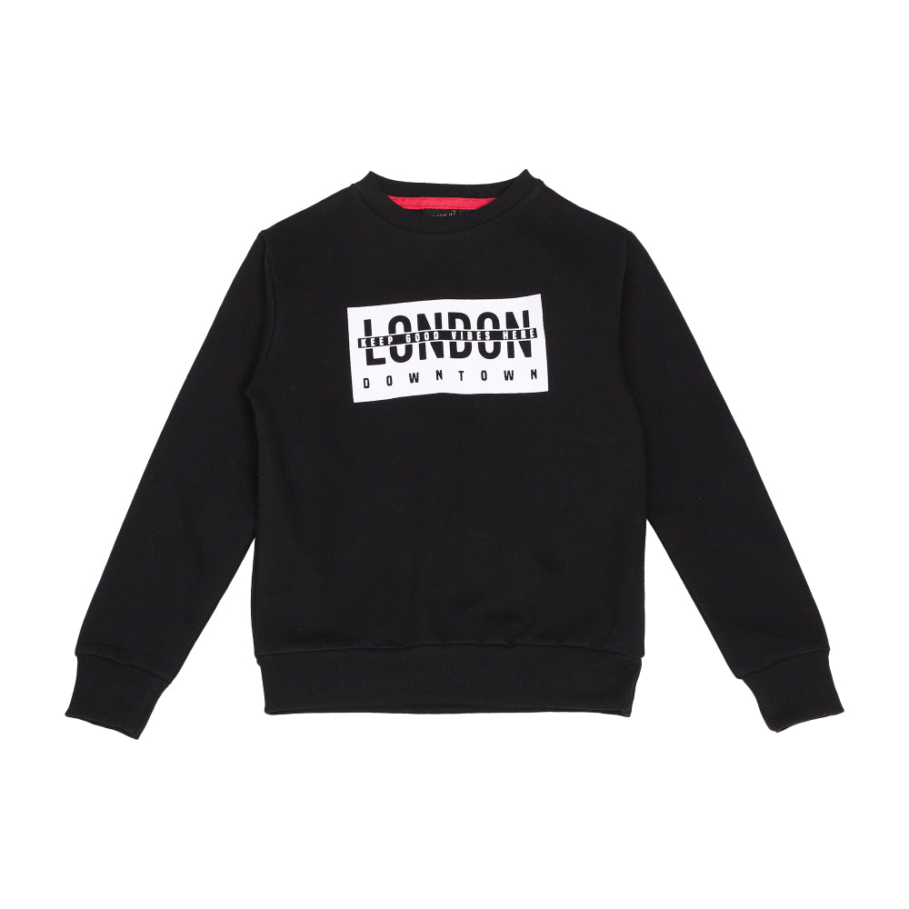 Boys Sweatshirt London Black