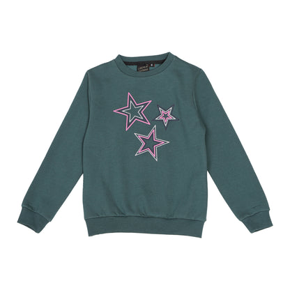 Girls Sweatshirt Star green