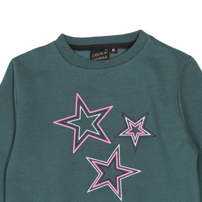 Girls Sweatshirt Star green