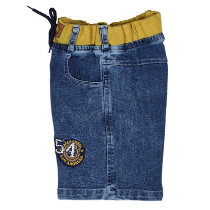 Denim Yellow Rib Shorts 54  Towel blue