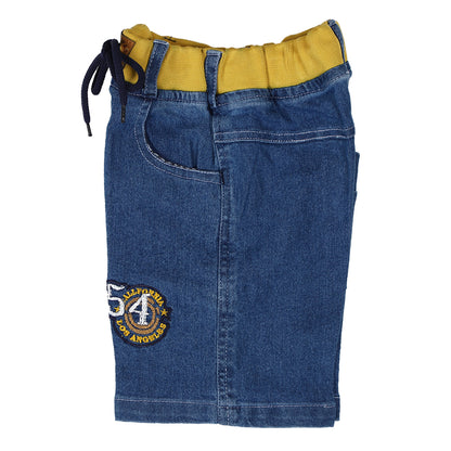 Denim Yellow Rib Shorts 54  Medium blue