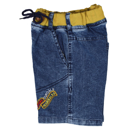 Denim Yellow Rib Shorts Future Towel blue