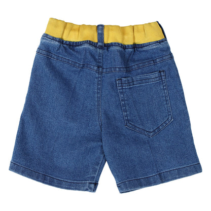 Denim Yellow Rib Shorts Future Medium blue