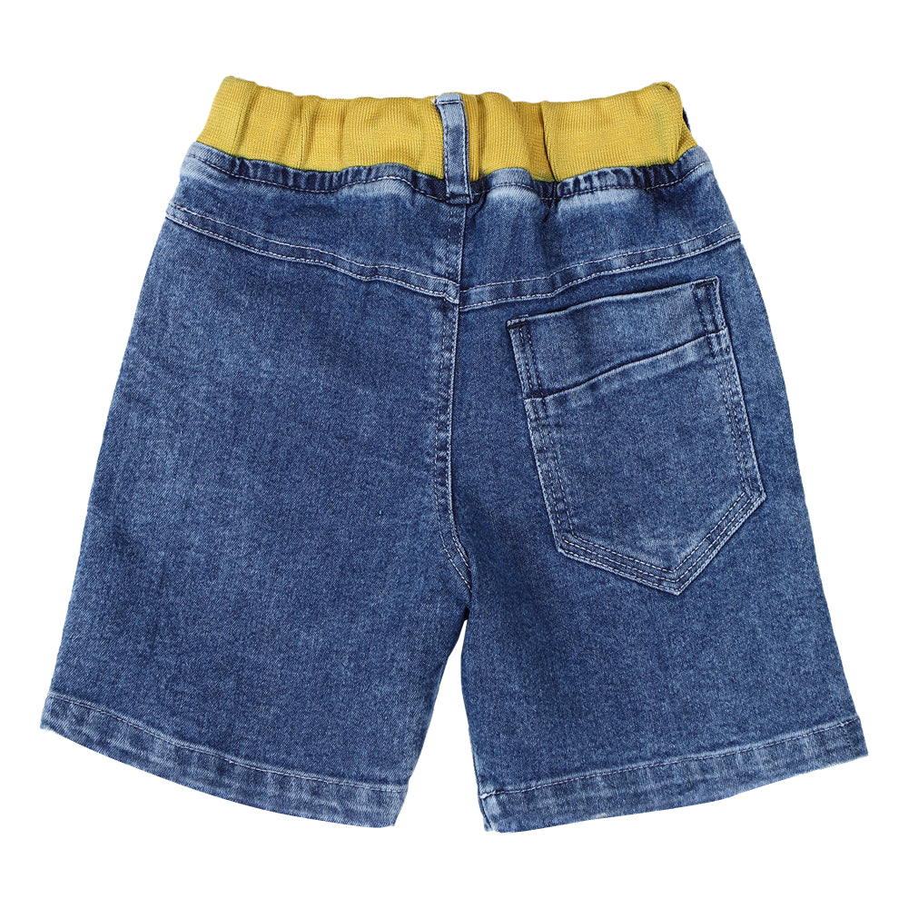 Denim Yellow Rib Shorts 54  Towel blue