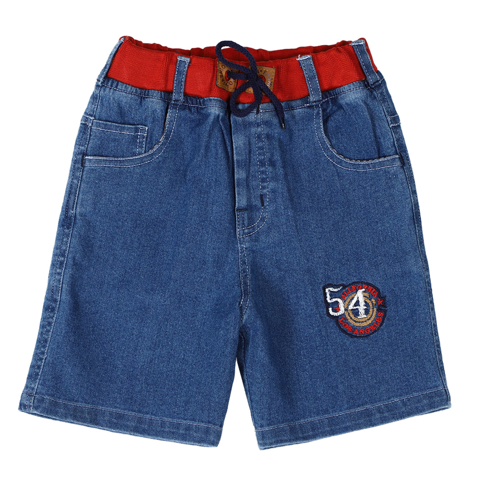 Denim Red Rib Shorts 54  Medium blue