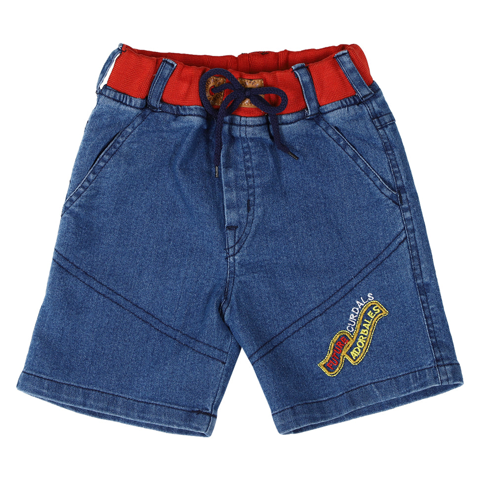 Denim Red Rib Shorts Future Medium blue